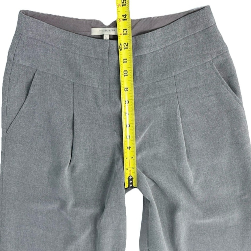 BCBG Max Azria Runway Pants Size 6 Gray Wide Leg Cropped High Rise - Picture 8 of 11